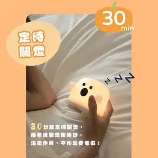 【小幽靈】QQ微笑幽靈小夜燈(USB充電式 LED夜燈 居家 擺飾 床頭燈 氛圍燈 檯燈 觸控燈)