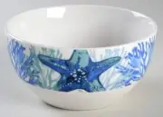 Set 4 Royal Norfolk Bowls Shore Living Sealife Starfish Shells Blue