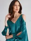 Liz Jordan Top Size 16 Party Evening Teal Shimmer Long Sleeve Beaded RP$150 NEW