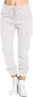 [Generic] Cargo Sweatpants for Women Elastic High Waist Hiking Workout Athletic Joggers Pants Casual Lounge Pants with Pockets