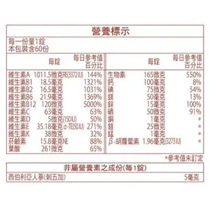 【Nutrimate 你滋美得】男性維他命+鋅+人參(60顆/瓶)