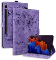 [YBFJCE] Case for Samsung Galaxy Tab S9 2023 11.0", Multi-Angle Viewing PU Leather Folio Stand Cover with Pencil Holder, Shockproof Protective Case for Samsung Galaxy Tab S9 2023, Purple