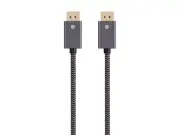 Monoprice 8k DisplayPort 1.4 EasyPlug Braided Cable - 3 Feet - Gray, 32.4Gbps