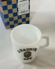 A BATHING APE x Fire-King white mug from 2011 vintage milk glass BAPE Very rare
