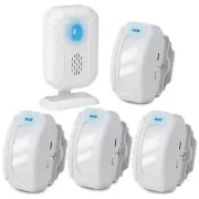 Wireless Electric PIR Motion Sensor Alarm Alert 918ft Entry Doorbell w/ 4 Sensor