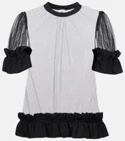 [Noir Kei Ninomiya] Noir Kei Ninomiya Sheer tulle top AU 14 black