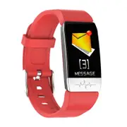 T1 Smart Bracelet Heart Rate Blood Pressure Monitoring Sports Waterproof Pedometer Watch- Red