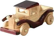 Vintage Car Model Wooden Ornament Sculpture Desk Figure Miniature Automobile Collectible Vehicle Figurine for Son Lovers Him, Style A