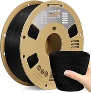 OVERTURE High Speed TPU Filament 1.75mm, Fast Printing, 95A Flexible Shore Hardness, 3-5X Faster Than Standard TPU, 1kg (2.2lbs), Cardboard Spool, Accuracy ±0.02mm (HS TPU Black)