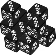ORFOFE 10pcs Cartoon Paw Game Dice Lightweight Party Favor for Board Games Portable Props for Home and Bar Entertainment