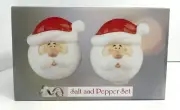 SANTA HEAD SALT AND PEPPER SHAKER SET Red & White Hand Painted NEW