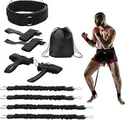 Boxing Resistance Bands, Leg Strength and Agility Speed Resistance Bands Trainer Exercise Power Punch Pro for MMA, Karate Combat, Boxing Basketball Football Training Equipment