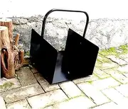 Firewood Holder，Firewood Rack Outdoor， Firewood Log Holder Iron Wood Basket, Handheld Firewood Holder Wood Organizer, Portable Firewood Rack