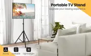 Giantex Height Adjustable TV Stand LCD Flat Panel TV Tripod w/Foot Pad Foldable Display TV Stand
