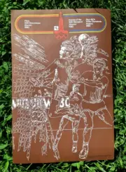 Original vtg USSR 1980 Moscow Tallin Olympics handball balonmano ASOBAL poster