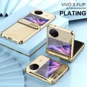 For vivo X Flip, Luxury Hybrid Armor Hinge Electroplate Transparent Case Cover