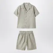 [Il Gufo] Two-piece set grey in linen 8 Y Grey