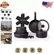 Versatile Induction-Compatible Cookware Set with PFOA-Free Non-Stick Coating