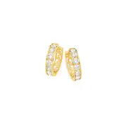 9ct Gold, Cubic Zirconia Huggies in Clear