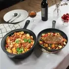 Cast Iron Skillet Pan Set Uncoated Stew Pot Multifunctional Frying Pan Outdoor