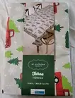 St. Nicholas Square Round Farmhouse Trucks Vinyl Tablecloth 70"(44" x 60") NWT