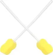 minkissy 2 Pack Long Handle Bath Brush Back Scrubber for Shower Body Exfoliator Sponge Stick Easy to Use Comfortable Grip