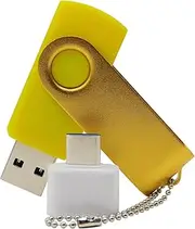 512MB USB Flash Drives Thumb Drive U Disk PenDrive Memory Sticks with Type C & OTG Transformer for Pupil Student Presents (Yellow)