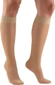 Compression Thigh High Sheer Stockings for Women Truform 15-20 mmHg Beige