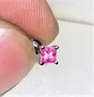 0.20Ct Princess Cut Lab-Created Sapphire Women's Nose Pin 14k White Gold Plated