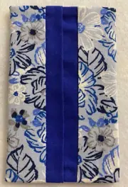 Purse or Pocket Tissue Holder Blue Floral - Royal Trim - Fully Lined