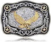 Absbolo Longhorn Bull Horse Eagle Belt Buckle for Men Women Western Belt Buckle Cowboy Rodeo Cross Prayer Belt Buckle