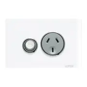 Clipsal Saturn Series Single Powerpoint 10Amp Horizontal Switch Socket Outlet Pure White - 4015-PW