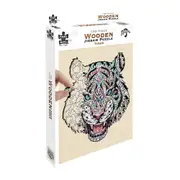 132pc Puzzle Master Series-1 Wooden Jigsaw Puzzle w/ Stand Set Kids 8y+ Tiger