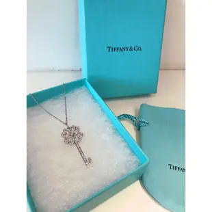 Tiffany&co 白金鑽石項鍊 經典鑰匙 全新正品