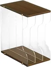 rockible Vinyl Record Holder Stand Vinyl Storage Rack Display Stand Music Album Display Rack for Comics Books Documents Bedroom Dorm, Walnut Color 3 Grid