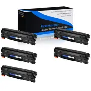 5PK CF283A BK Toner Cartridge for HP 83A LaserJet Pro MFP M225dw M225rdn M201n