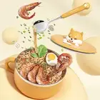 Insulated Noodle Container Rust-resistant Tableware Ramen Bowl with Lid for Dorm
