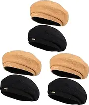 [WOFASHPURET] Knitted Beret Black Cap Hats for Men Women's Hats & Caps Men Hats Wool Hat Sun Hats for Women Hat for Women Ladies Hats Sunshade Beret Hat Women's Berets Decorative Beret