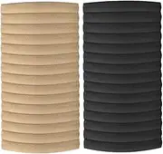 30 Pieces Nylon Headband Elastic Hair Bands for Baby Girl and Kids DIY Hair Accessories (Black +Nude)
