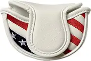 Red White Blue Patriotic Golf Putter Cover, Mid Mallet Putter Head Cover Club Protection Case fits for Scotty Cameron & Other Half Mallet Putter Clubs
