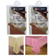 2Pack Clear Vinyl Tablecloth Protectors Waterproof Plastic Covers Square 54"
