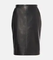 [Saint Laurent] Saint Laurent Leather pencil skirt UK 8 black
