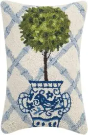 Peking Handicraft 30TG25C18OB Ball Topiary Wool and Cotton Pillow 12 X 18 inch