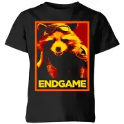 Avengers Endgame Rocket Poster Kids' T-Shirt - Black