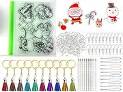 280 Pcs Heat Shrink Plastic Sheet Kit,Craft Kits,2 Pcs Luminous Shrink Sheets,4 Pcs Green Shrink Sheets,2 Pcs Shrinky Art Paper with Pattern and 12 Pcs Shrinky Art Paper,with 260 Pcs Craft Accessories,for DIY Ornaments Earrings Pendants or Creative Craft