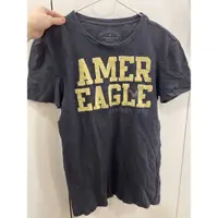 在飛比找蝦皮購物優惠-American eagle 男版 XS 字母上衣 深藍