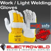 4 x Pairs Workman Maxisafe XL Work Gloves Leather Building Mining Welding GLE147
