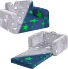 Kids Sofa, 2-In-1 Kids Sofa Chair, Convertible Chirldren Couch to Lounger, Fl...