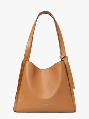 Knott Pebbled Leather & Suede Large Shoulder Bag