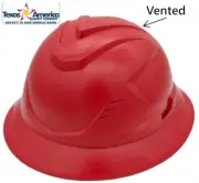 MSA Full Brim C1 Vented Hard hat with 4 pt Ratchet Suspension - Red